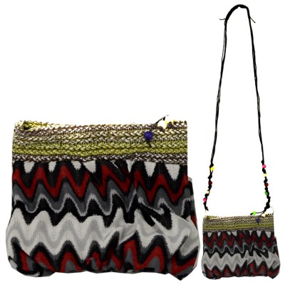 180647-CHEVRON RED/MULTI COLOR SHOULDER BAG